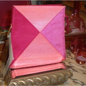 Rare Yves Saint Laurent Parfums Makeup Clutch Bag w YSL Pendent Zip Pull Vintage